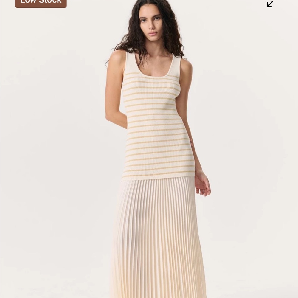 rag & bone Cream and Tan Striped Maxi Dress